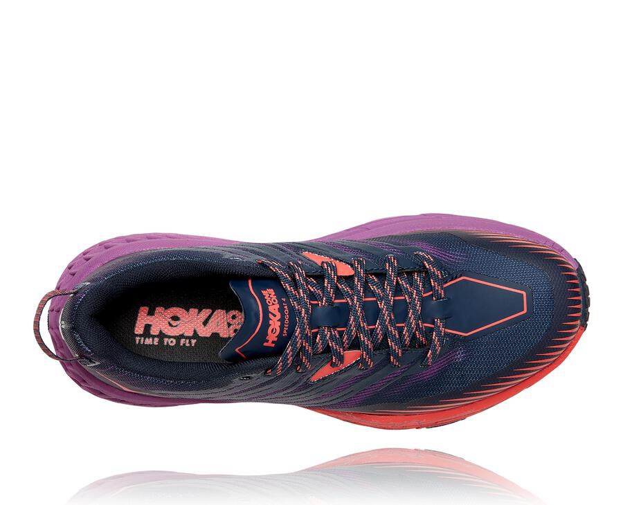 Hoka One One Speedgoat 4 Trailskor Dam - Marinblå - MJGDB-8640